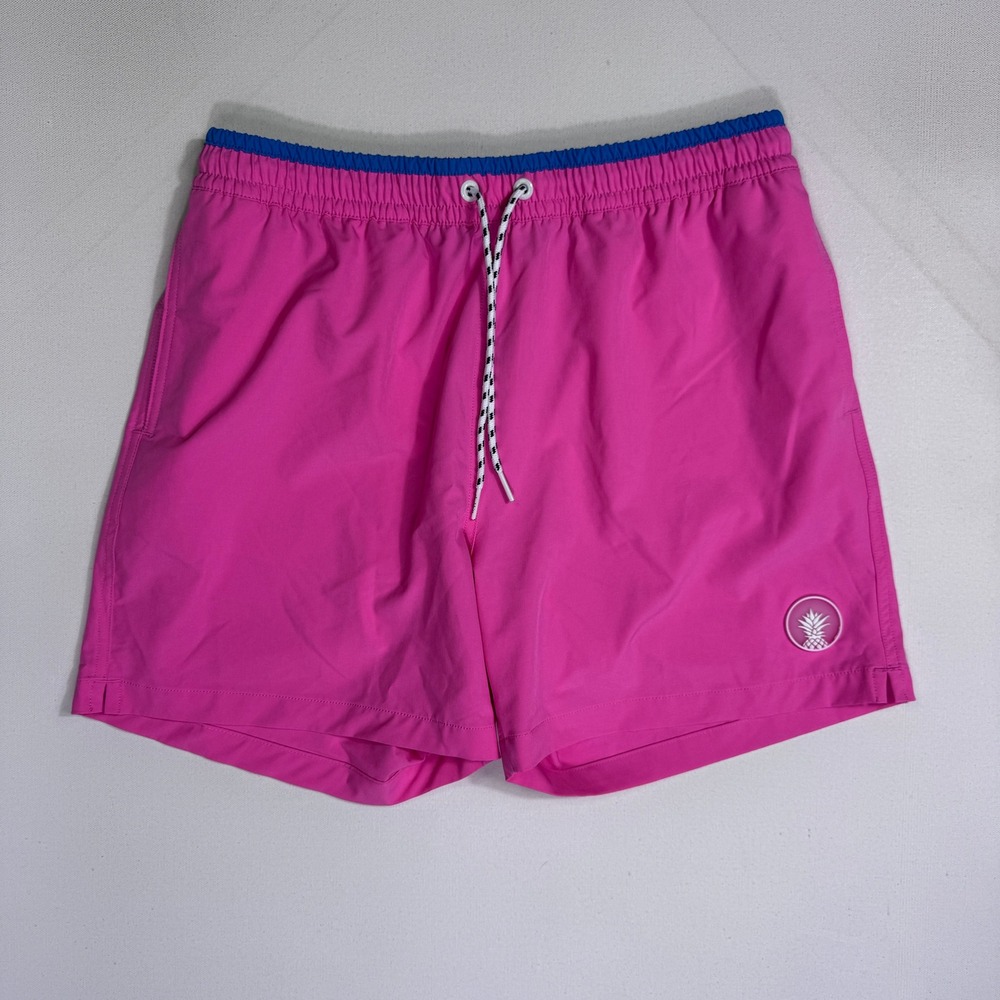 Chubbies Everywear Neon Pink Blue Swim Shorts Mens 29.5 Unlined Resort Summer